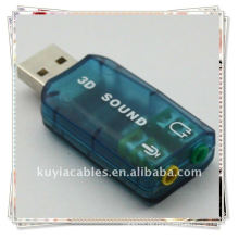Gute Qualität USB 2.0 EXTERNE SCHALLKARTE 3D 5.1 AUDIO ADAPTER für PC